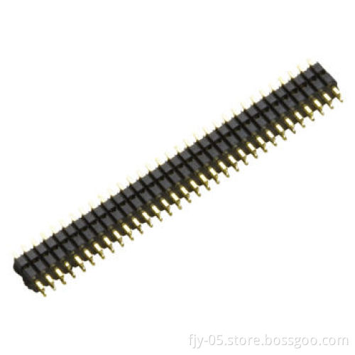 1.27*2.54mm pin header, dual row dual base straight 02 to 100 contacts